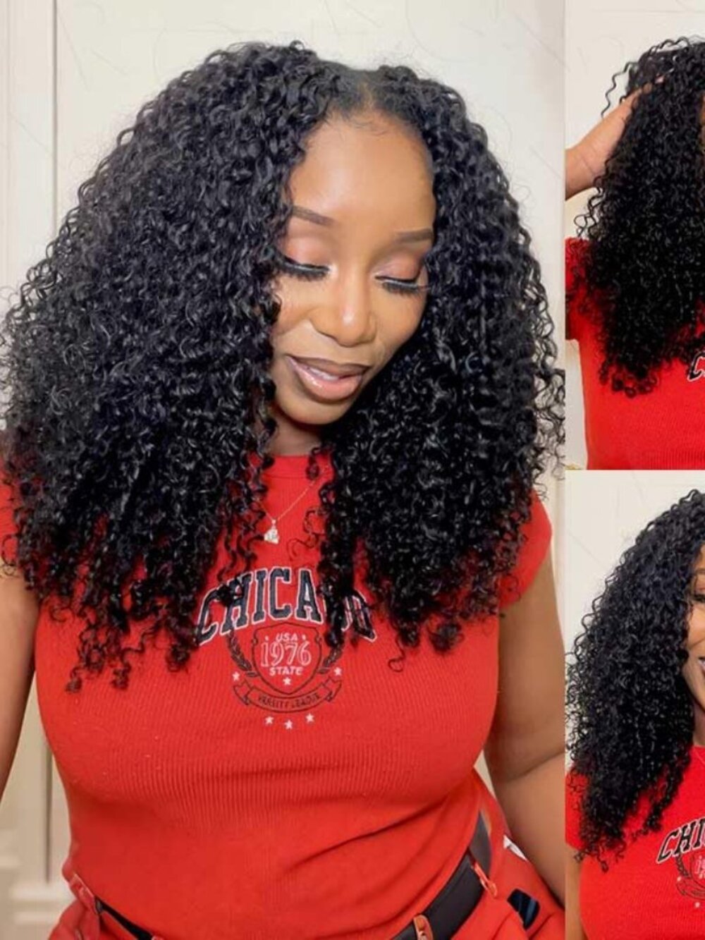 QVR 22" Black Burmese Curly Pre Looped Crochet Hair Extensions 54-58g 1 Pk